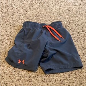 Under Armour Dark Blue Shorts with Orange Accents